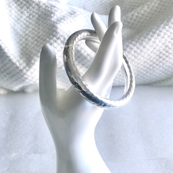 SILPADA Sterling Silver Hammered Oval Bangle Bracelet B31117 - Picture 12 of 17